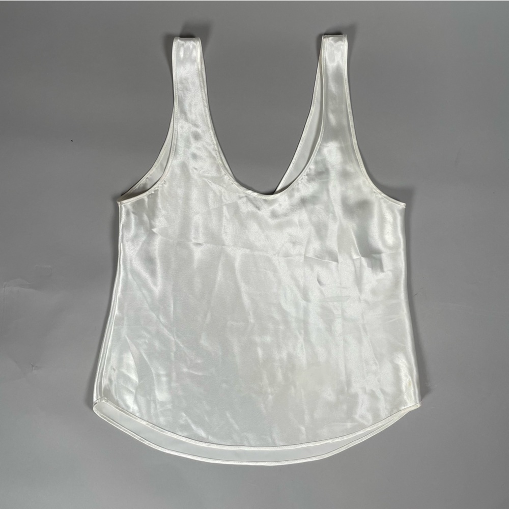 Elegant White Satin Tank Top